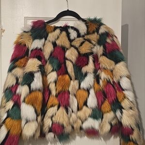 Eloquii Faux Fur Cropped Coat